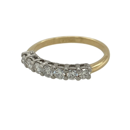 This pre-owned 18ct yellow gold diamond seven stone band ring is a timeless design, showcasing seven sparkling diamonds in a classic setting.
Design: Featuring seven beautifully matched diamonds set across the front of the band, this elegant ring offers exceptional sparkle and enduring style. With approximately 0.50ct of total diamond content, it is a wonderful choice as an anniversary ring, wedding band or sophisticated everyday piece.
Material: Made from 18-carat yellow gold.