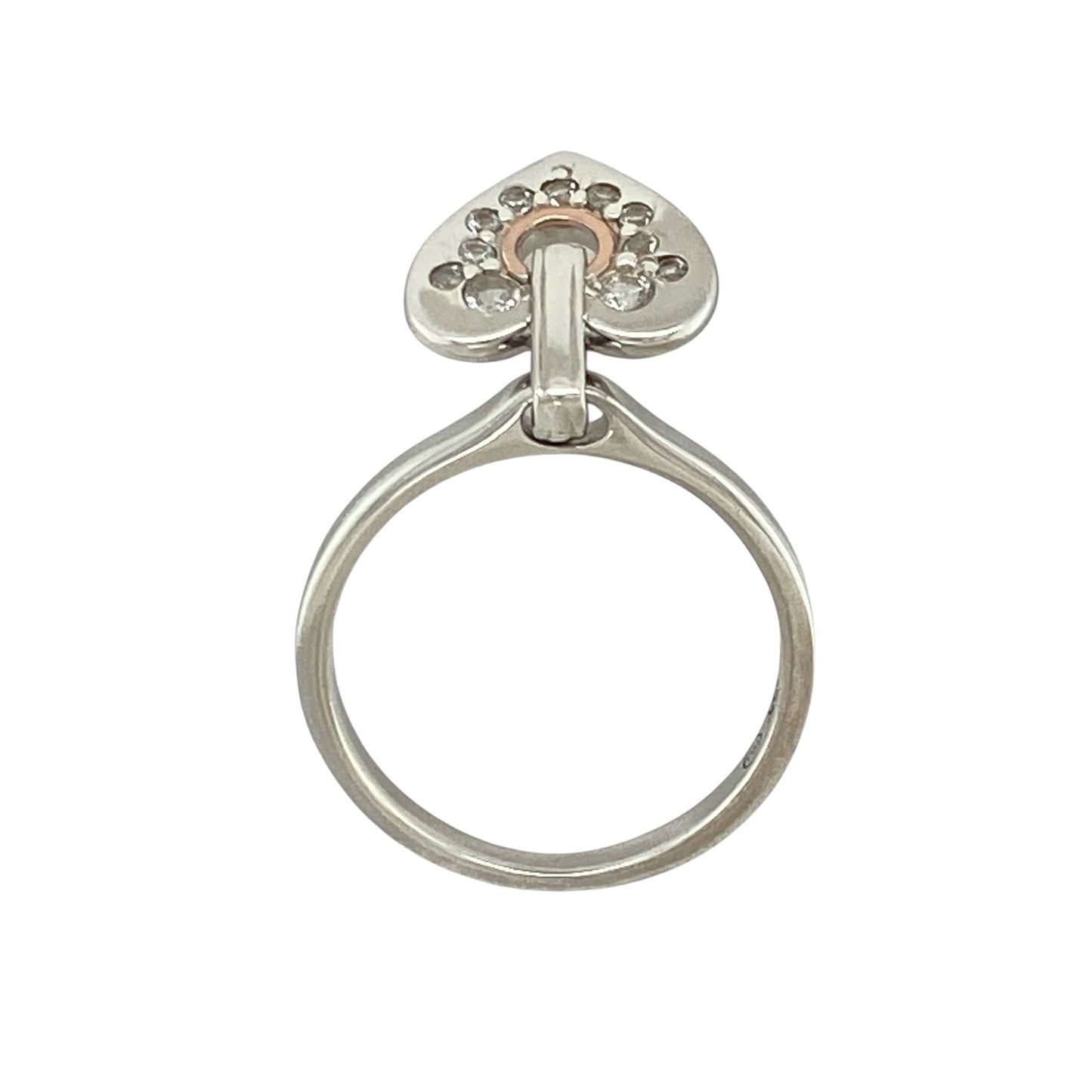 925 Silver & White Topaz Clogau Heart Charm Ring
