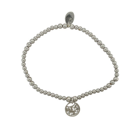 This pre-owned Clogau Affinity Tree of Life bracelet is a delicate sterling silver design, combining a stretchy beaded style with the iconic Tree of Life motif.
Design: Featuring a polished round charm decorated with Clogau’s distinctive Tree of Life design, this bracelet is finished with a delicate beaded stretchy band for comfortable everyday wear. The classic silver finish and meaningful Tree of Life detail create a versatile piece inspired by Welsh heritage.
