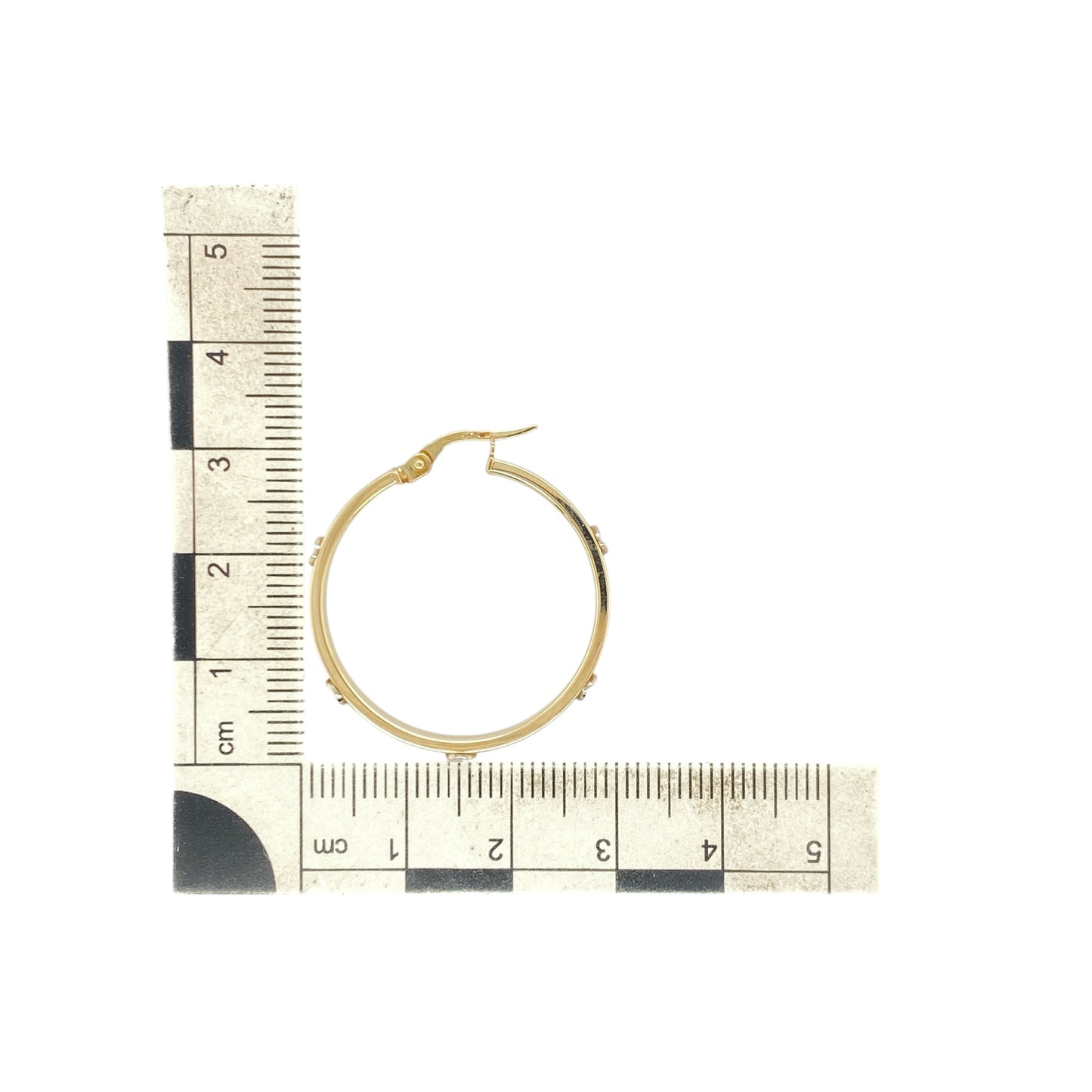 9ct Gold Screw Detail Hoop Creole Earrings