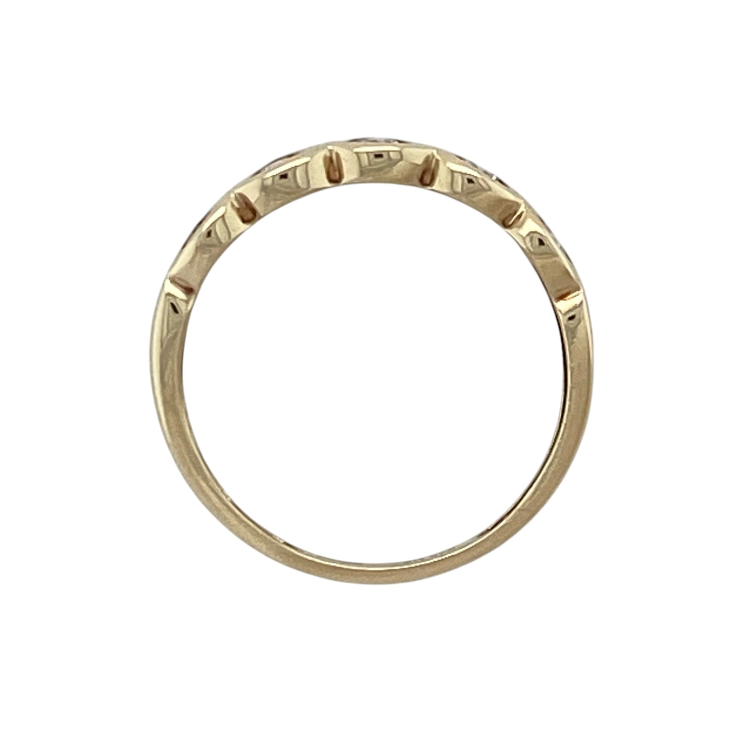 9ct Gold & Cubic Zirconia Weave Band Ring