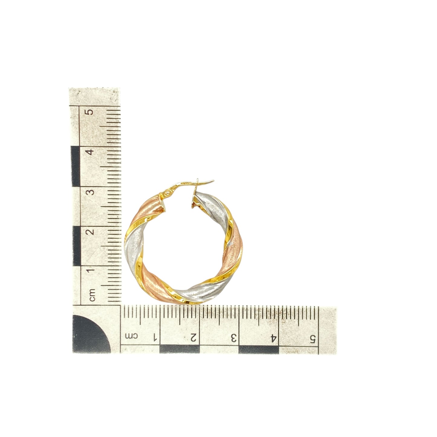 9ct Gold Twisted Hoop Creole Earrings