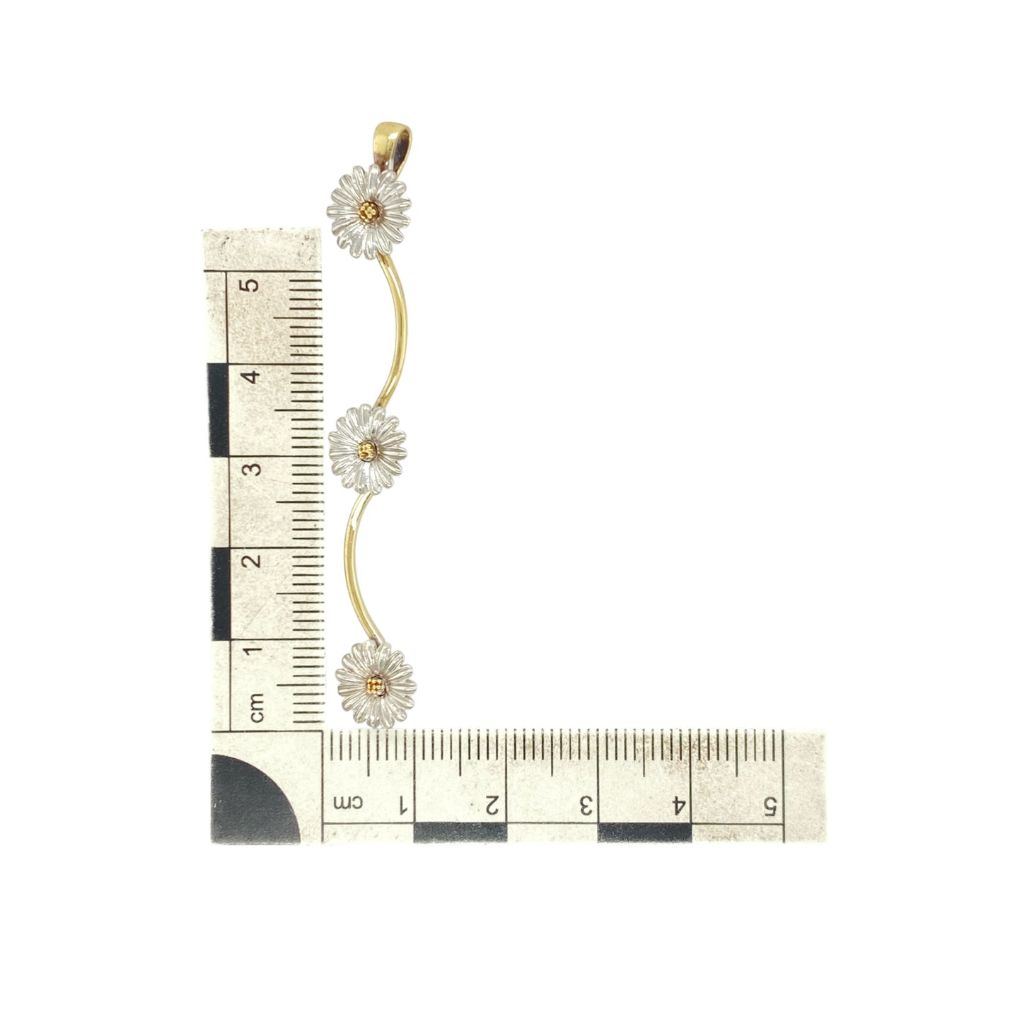 9ct Gold Daisy Drop Pendant