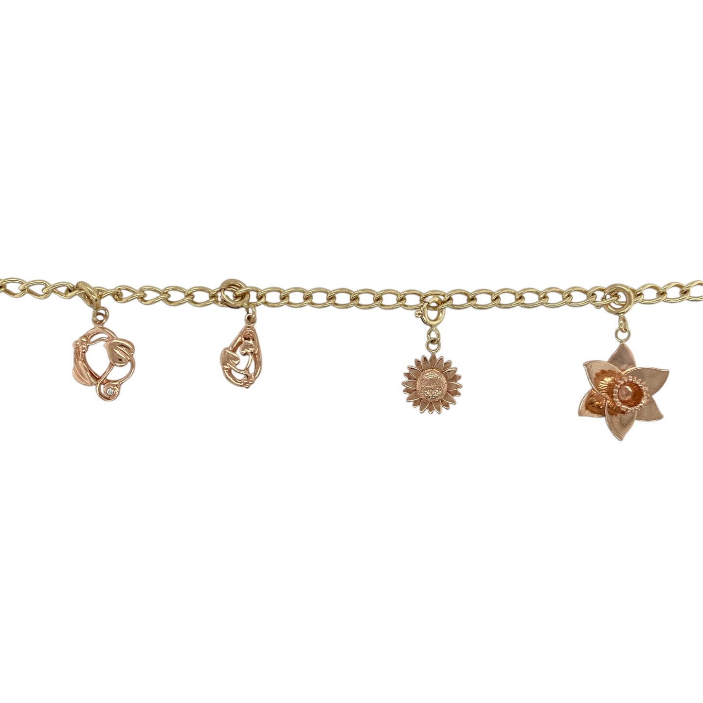 9ct Gold Clogau 8" Charm T Bar Bracelet