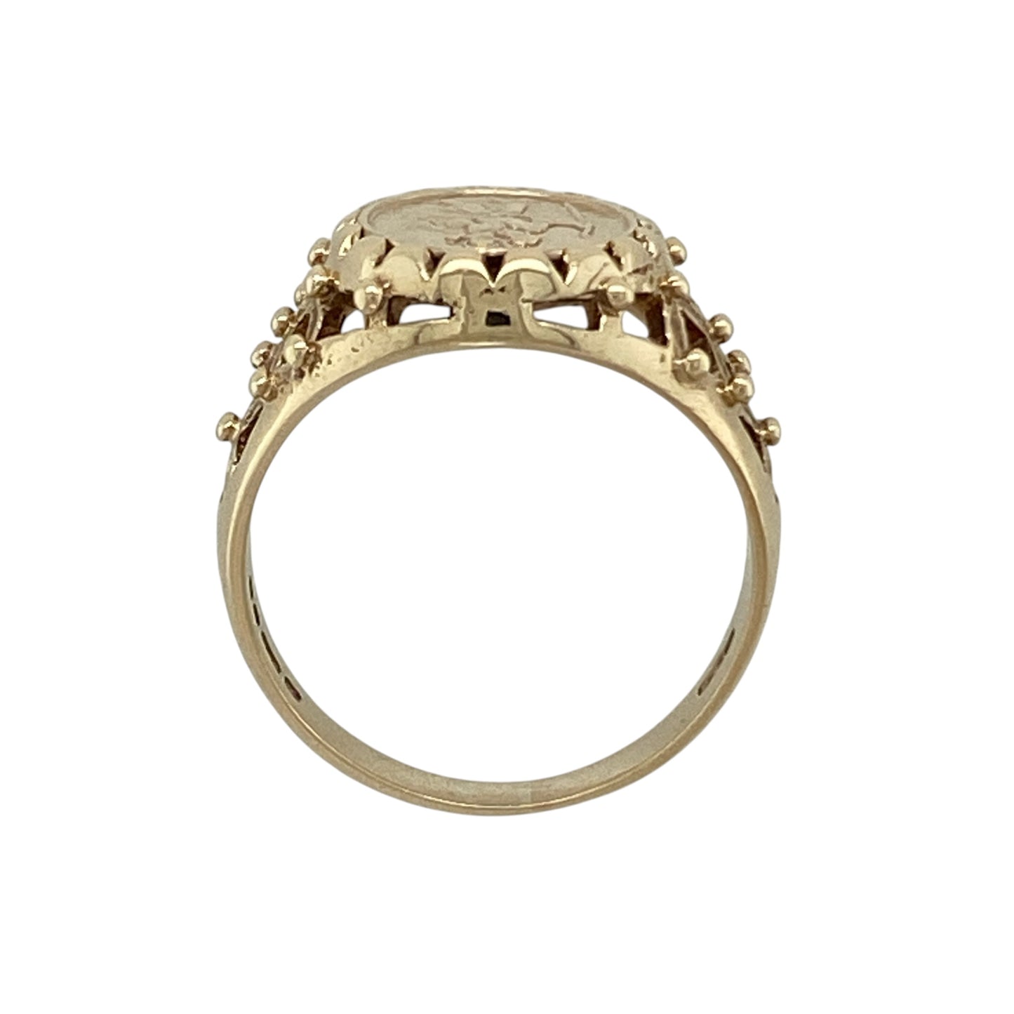 9ct Gold St Christopher Coin Style Ring
