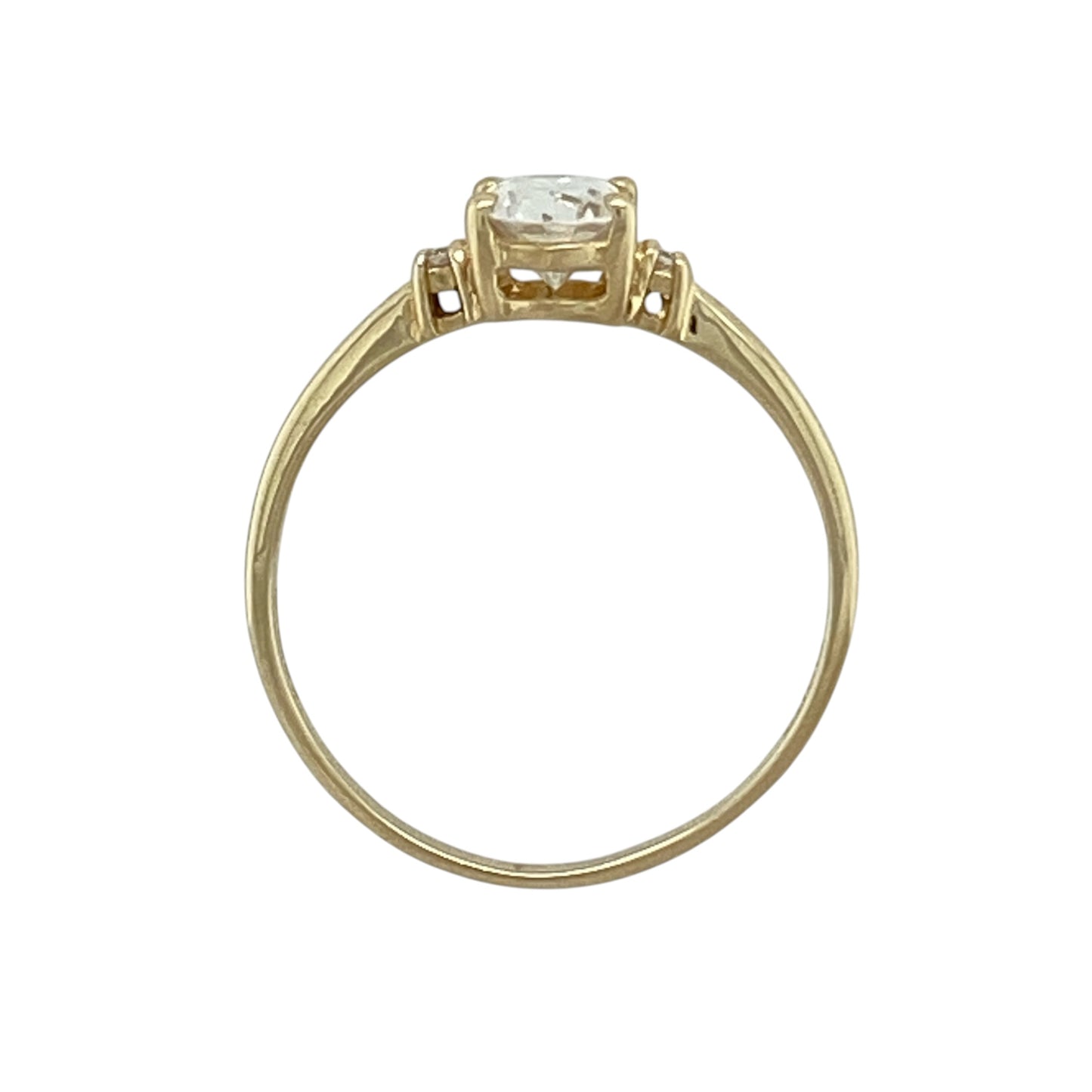 14ct Gold & Cubic Zirconia Solitaire Ring