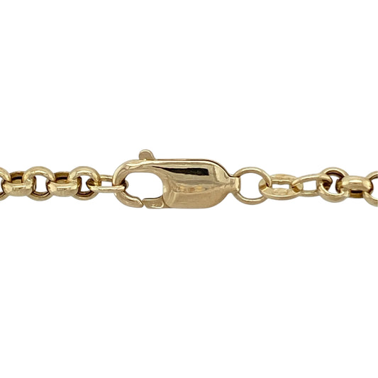 This pre-owned 9ct semi-solid yellow gold Belcher chain is a substantial classic design, featuring traditional rounded Belcher links.
Design: Featuring a traditional Belcher link design, this chain has a substantial profile finished in warm 9ct yellow gold.
Material: Made from semi-solid 9-carat yellow gold.
Chain Detail: Belcher links measure approximately 4mm wide.
Size & Weight: Approximately 22 inches long. Total weight 10.60 grams.