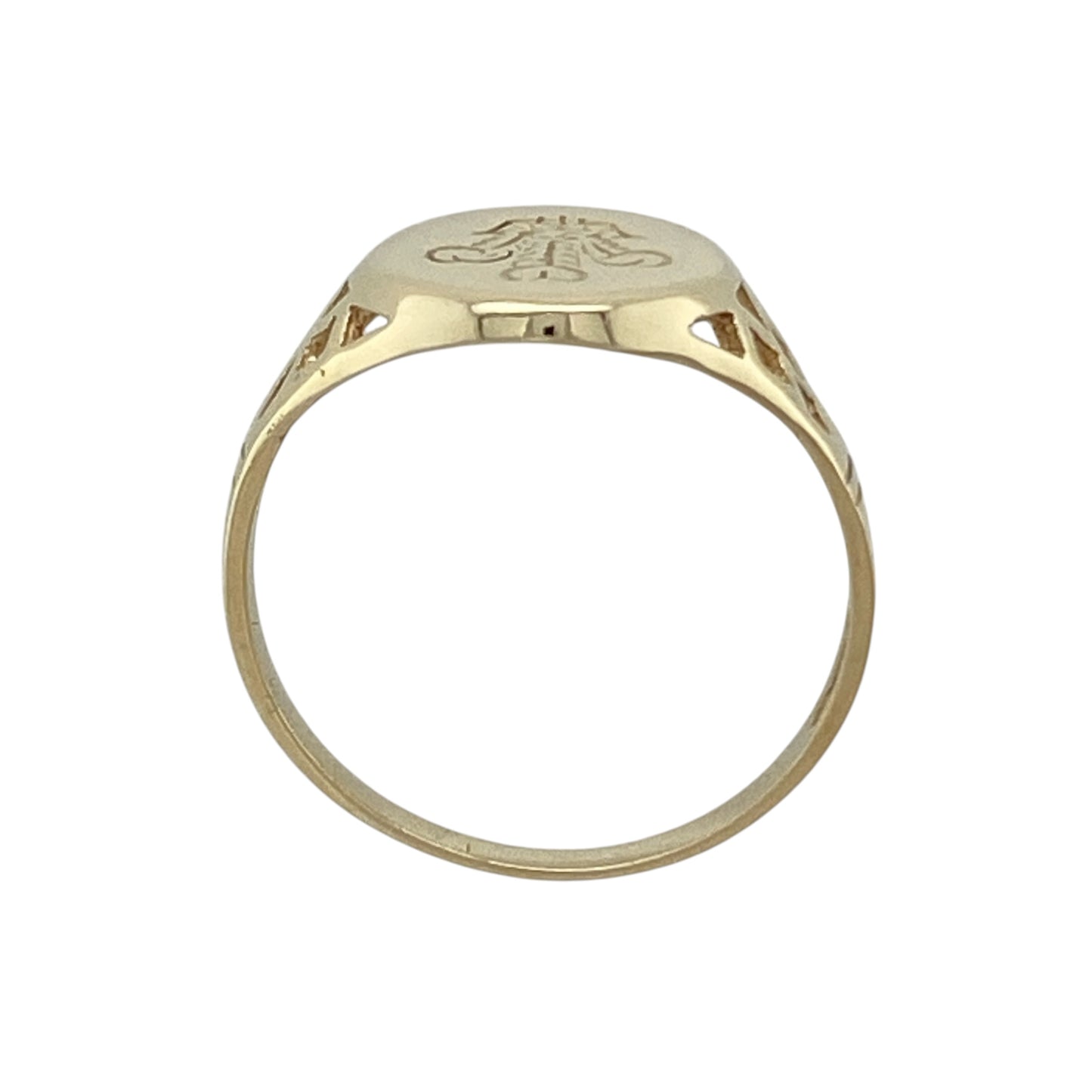 9ct Gold Welsh Three Feathers Oval Signet Ring