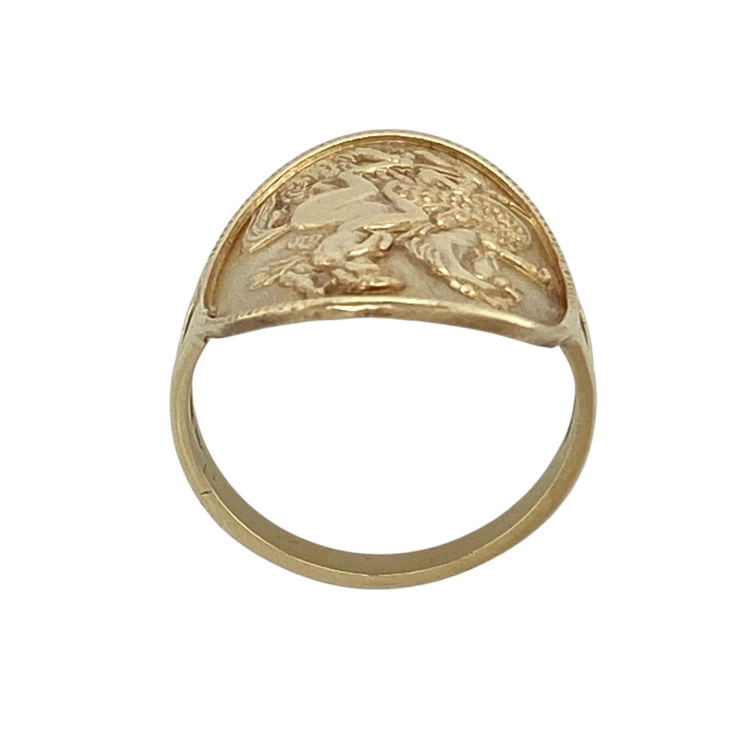 9ct Gold George and the Dragon Coin Style Ring