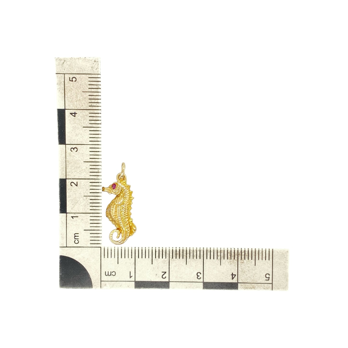 9ct Gold & Ruby Seahorse Pendant