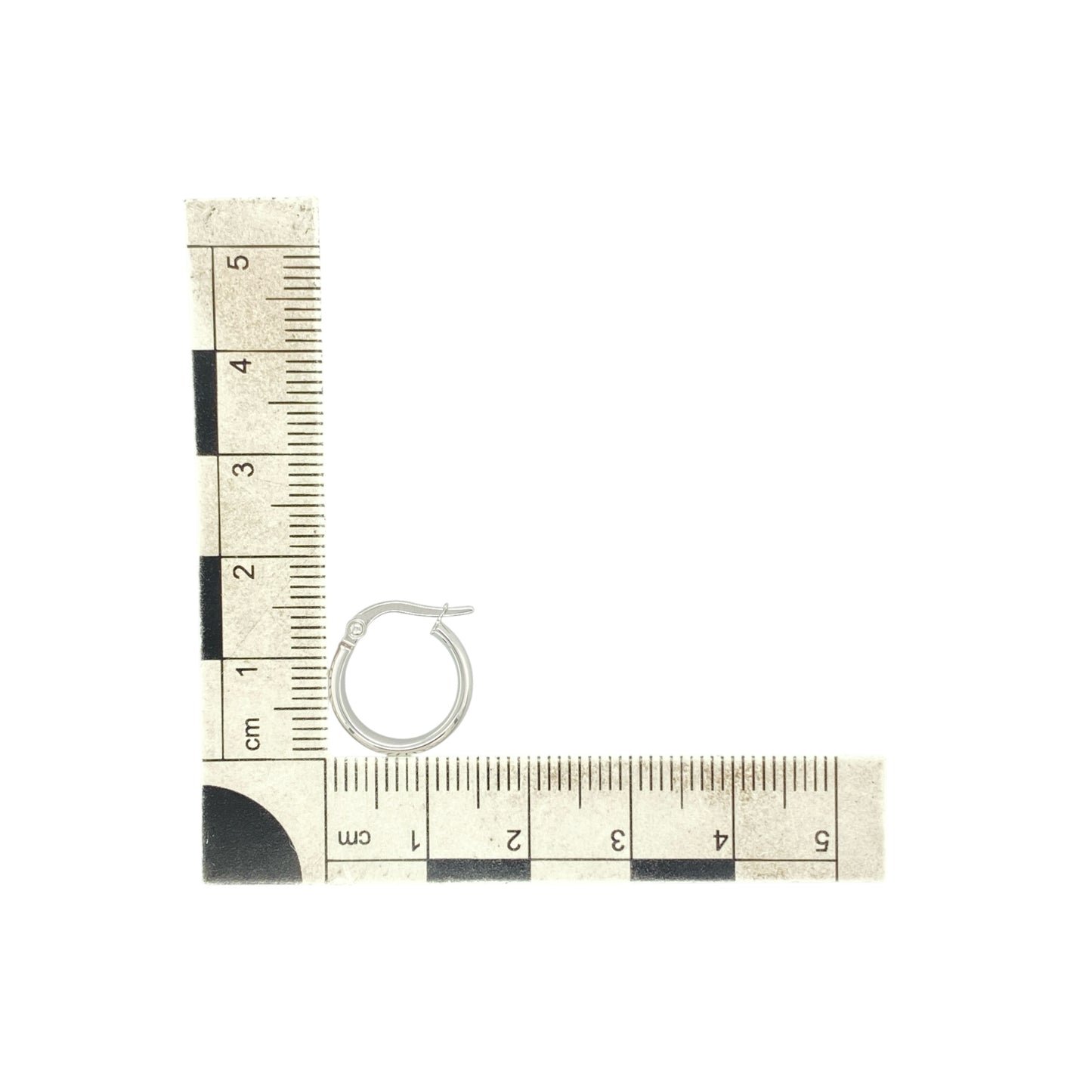 9ct White Gold Plain Small Hoop Creole Earrings