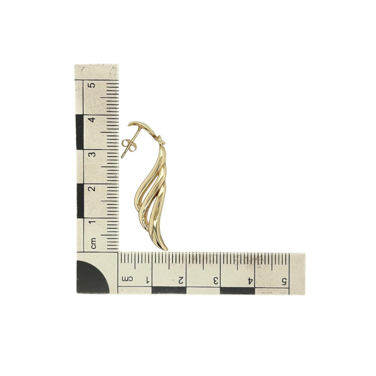 9ct Gold Wave Style Drop Earrings