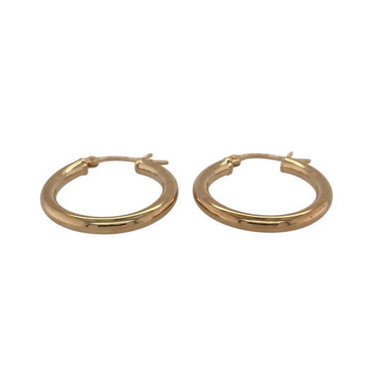 New 9ct Gold Plain Oval Creole Earrings with the weight 1.10 gram and approx 2.4cm height