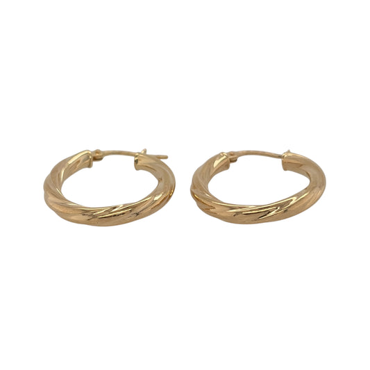 New 9ct Yellow Gold Twisted Oval Creole Earrings with the weight 1.30 gram and approx 2.5cm height