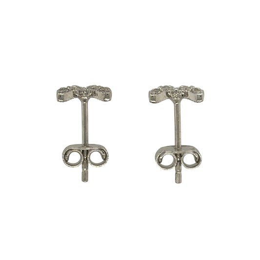9ct White Gold & Cubic Zirconia Butterfly Stud Earrings
