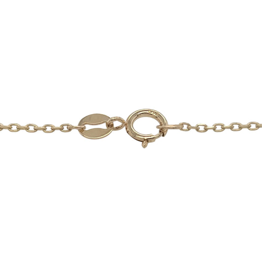 New 9ct Yellow Gold 7.5" Heart Disc Bracelet with the weight 1 gram with link width 1mm