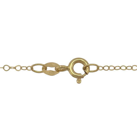 New 9ct Yellow Gold & Cubic Zirconia 18" Necklace with the weight 1.50 grams and the stones are each approx 5mm diameter