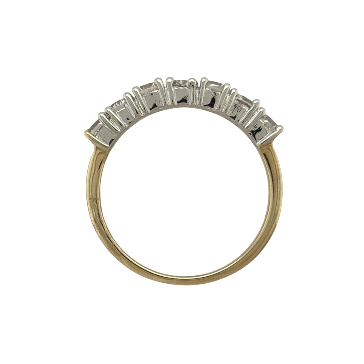 9ct Gold & Cubic Zirconia Seven Stone Band Ring