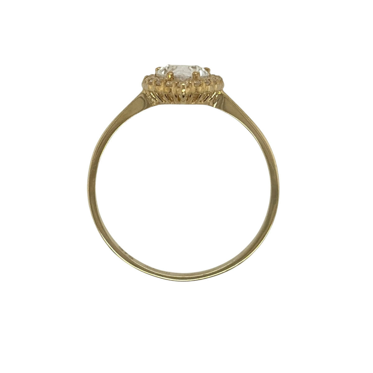 9ct Gold & Cubic Zirconia Teardrop Halo Ring