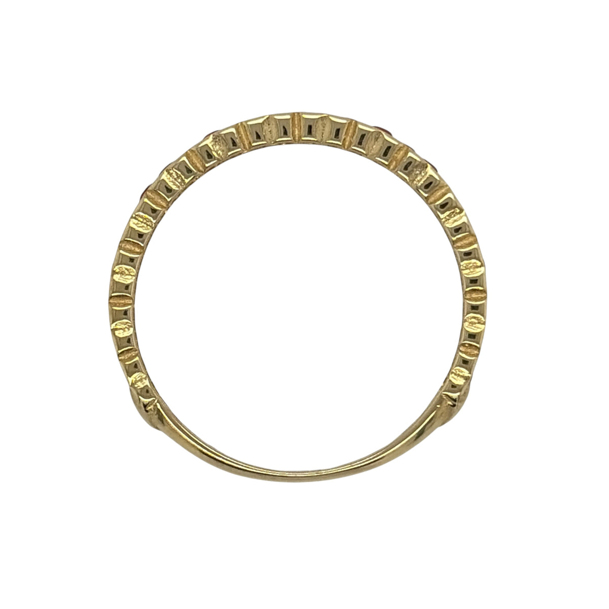 9ct Gold & Ruby Heart Band Ring