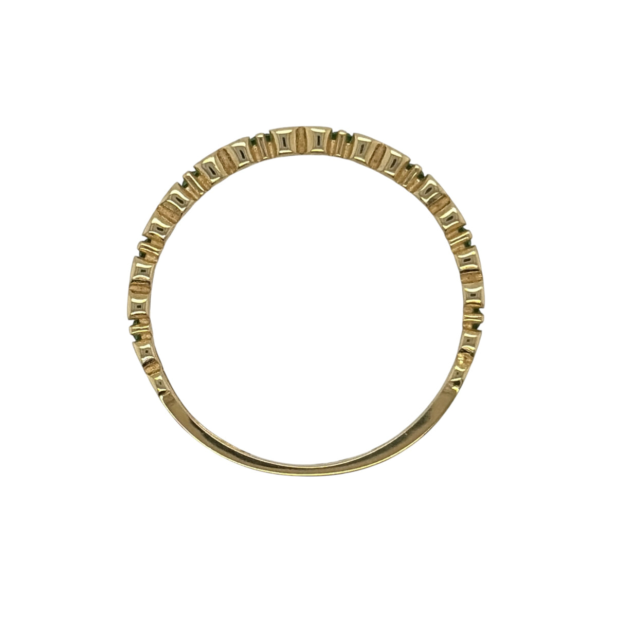 9ct Gold & Emerald Heart Band Ring