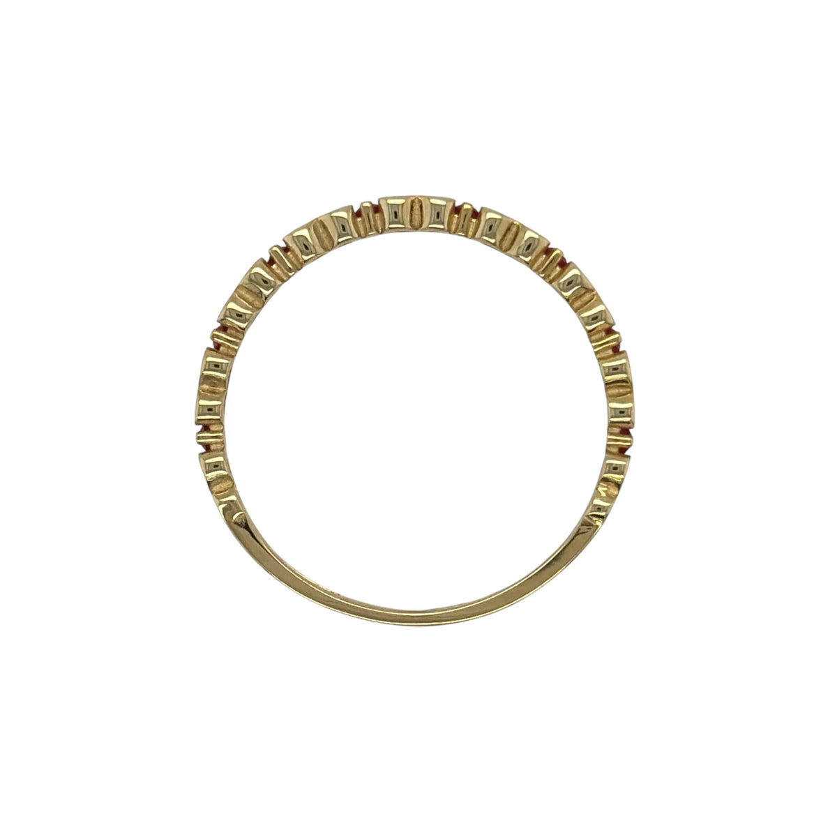 9ct Gold & Ruby Heart Band Ring