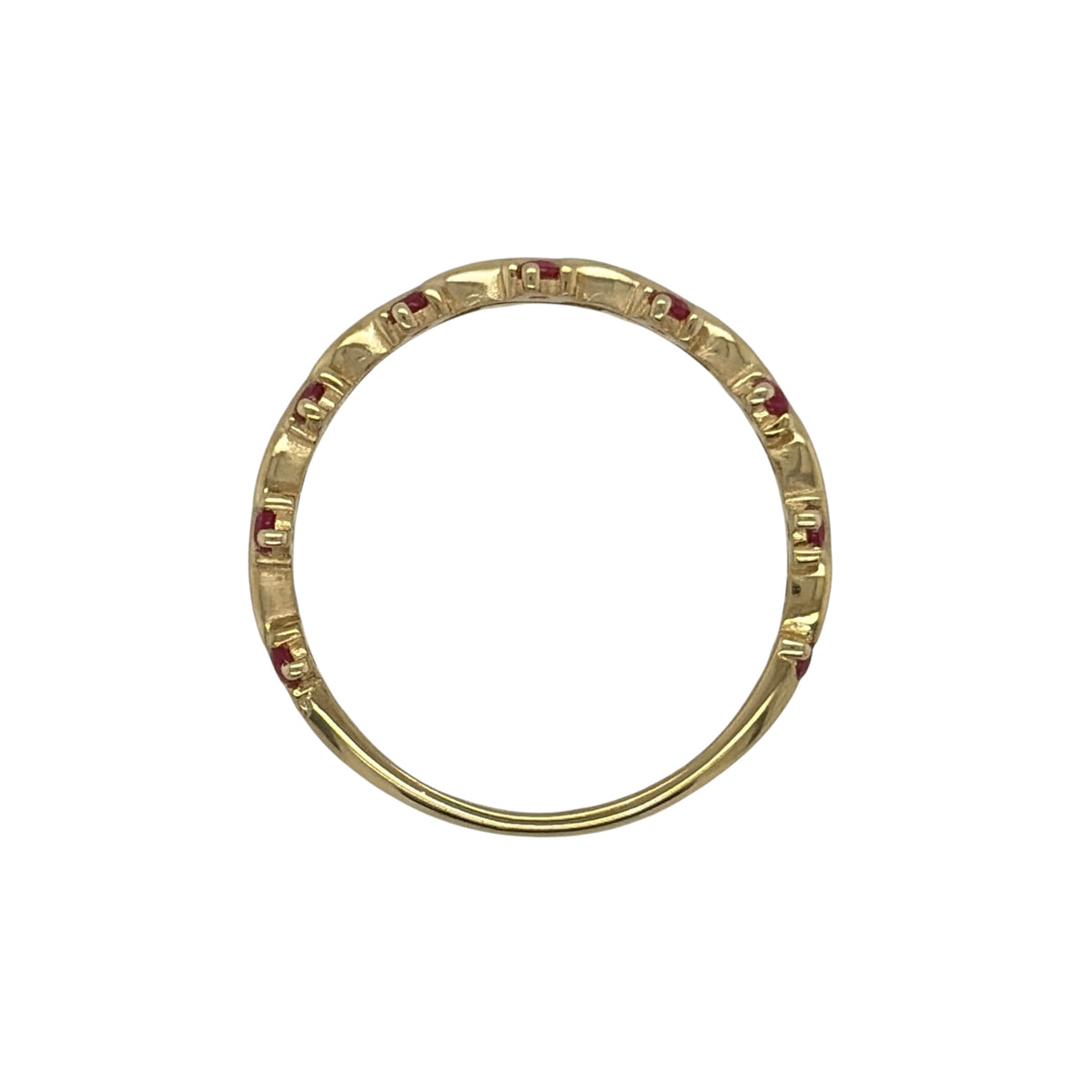 9ct Gold & Ruby Wave Band Ring