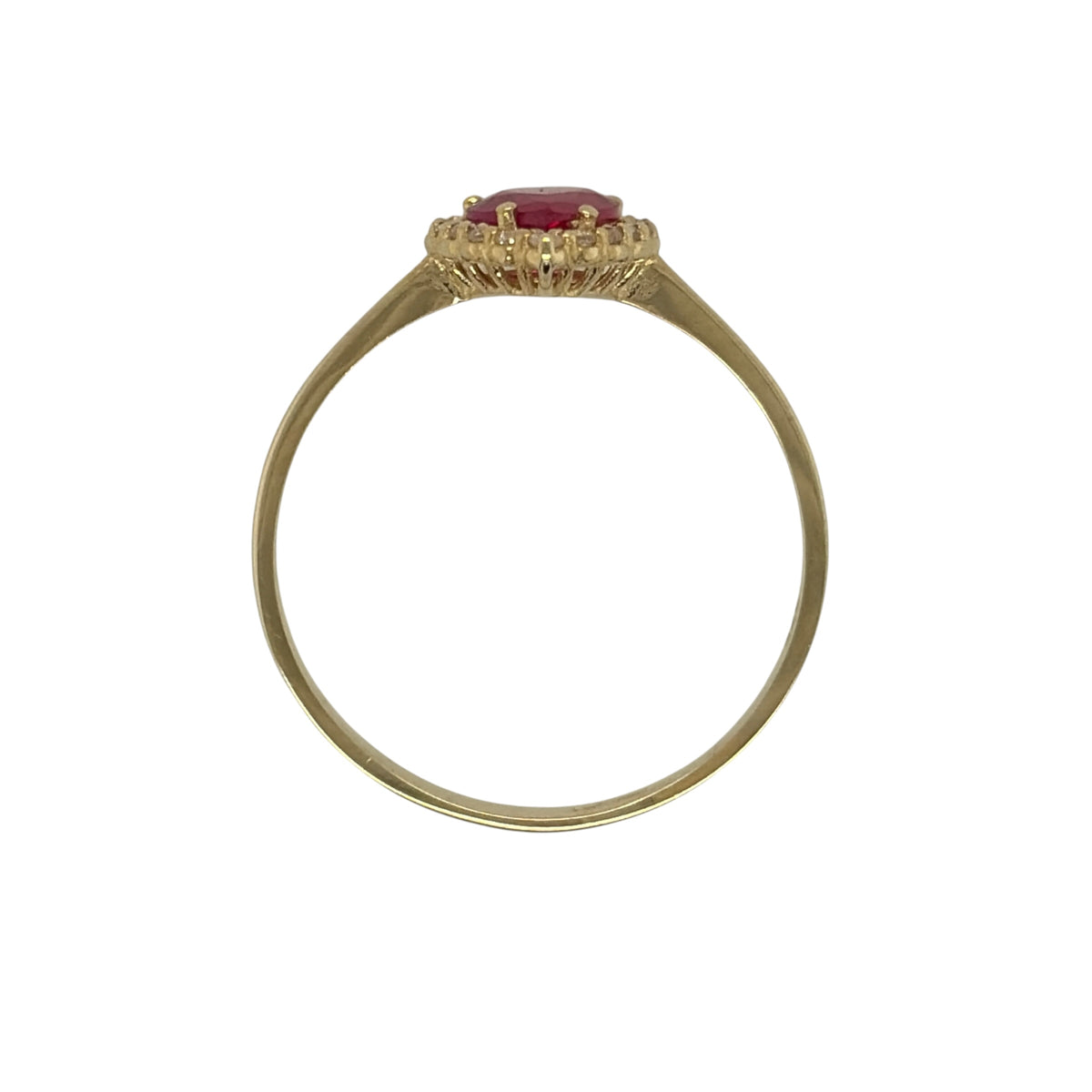 9ct Gold Ruby & Cubic Zirconia Teardrop Cluster Ring