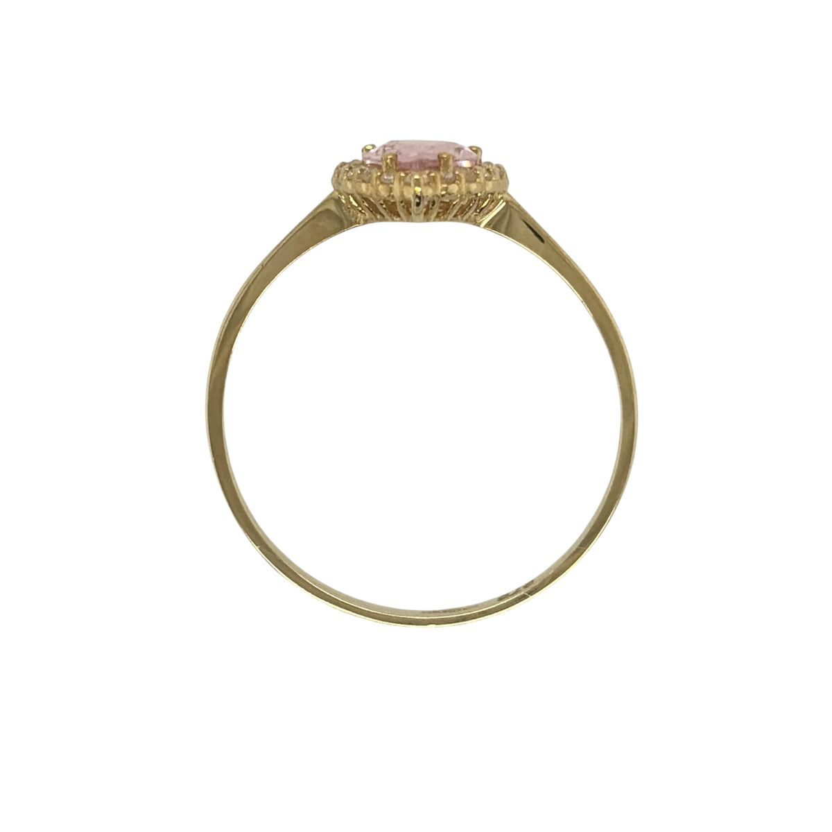 9ct Gold Pink Sapphire & Cubic Zirconia Teardrop Cluster Ring