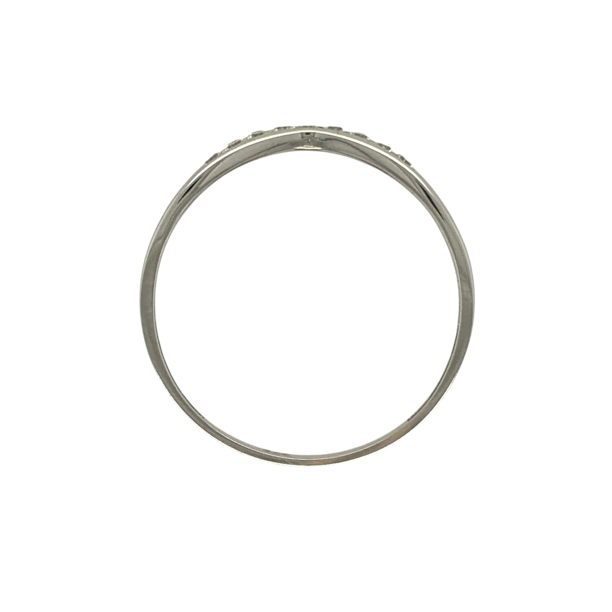 9ct White Gold & Cubic Zirconia Wishbone Ring