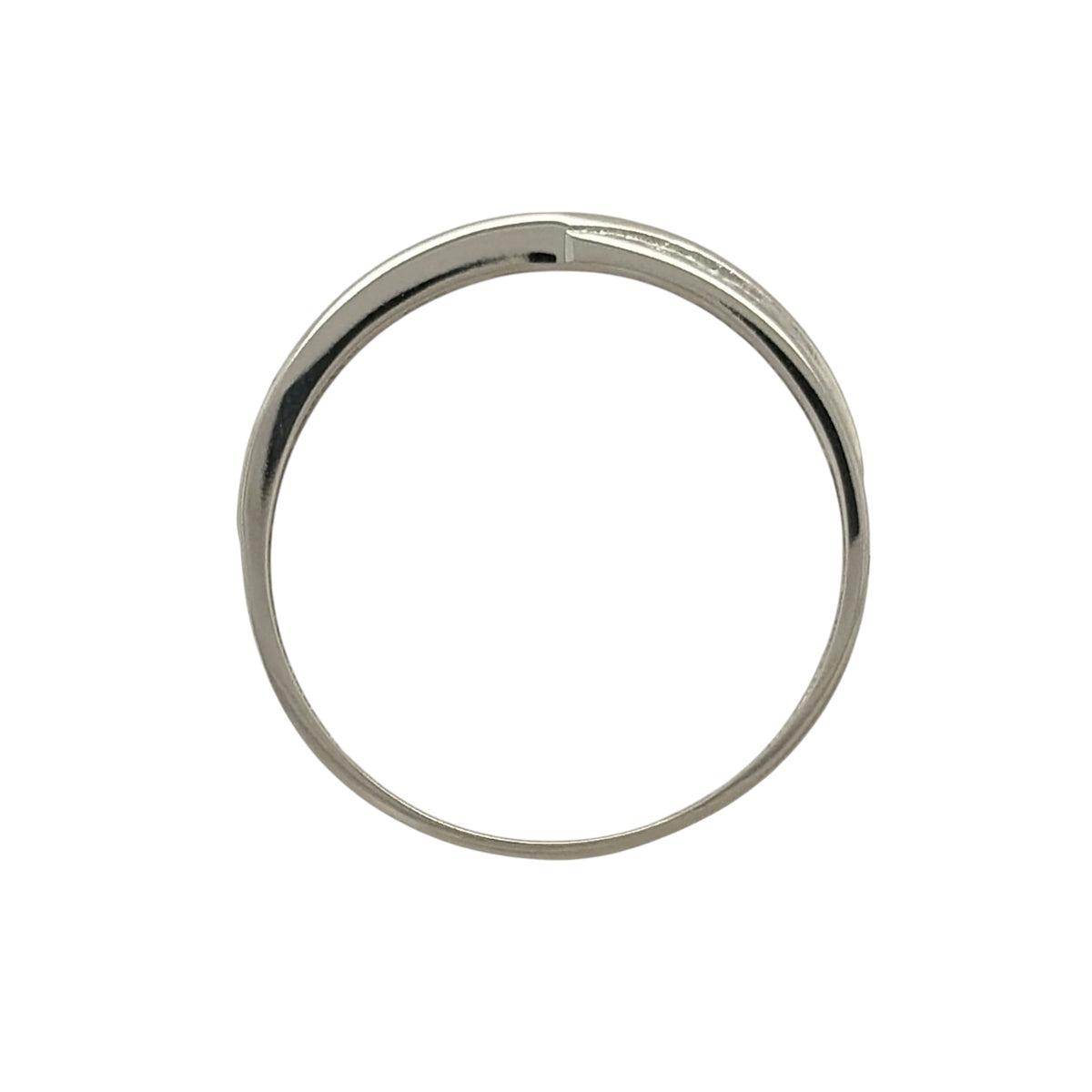 9ct White Gold & Cubic Zirconia Crossover Band Ring