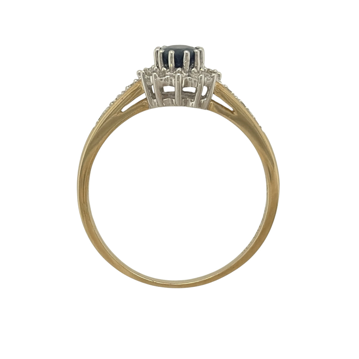 9ct Gold Diamond & Sapphire Cluster Ring