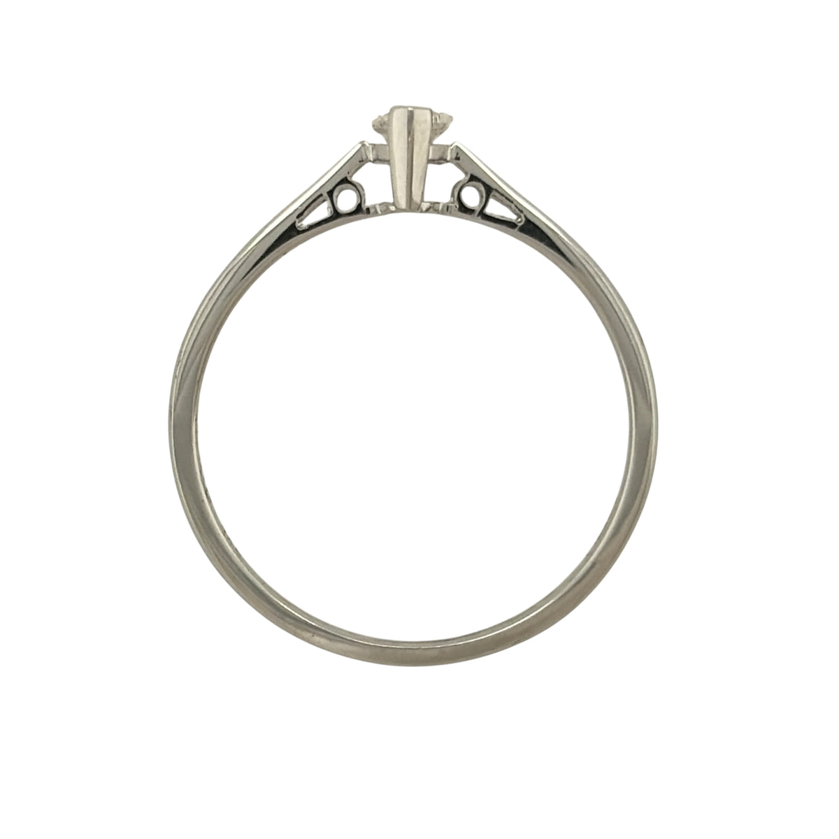 9ct White Gold & Diamond Marquise Cut Solitaire Ring