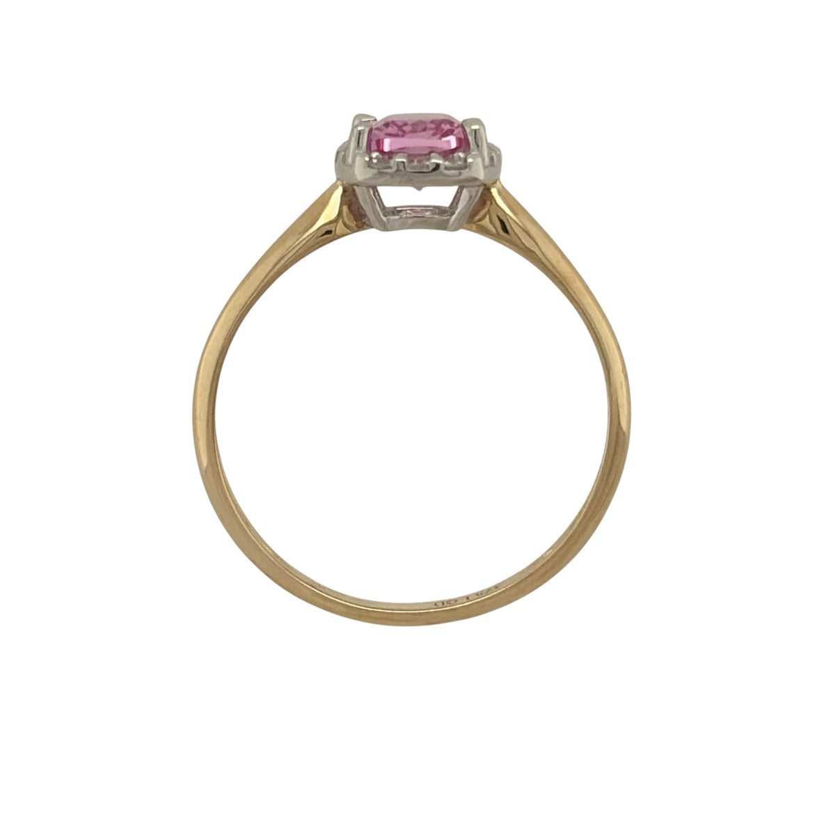 9ct Gold Lab Diamond & Pink Sapphire Cluster Ring