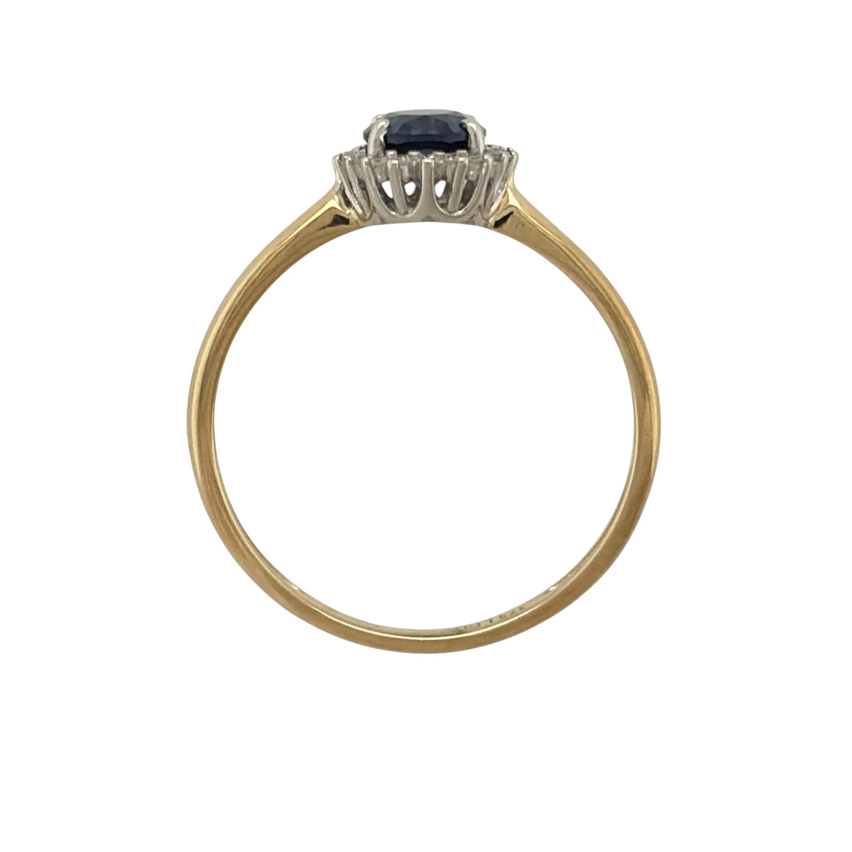 9ct Gold Lab Diamond & Sapphire Cluster Ring