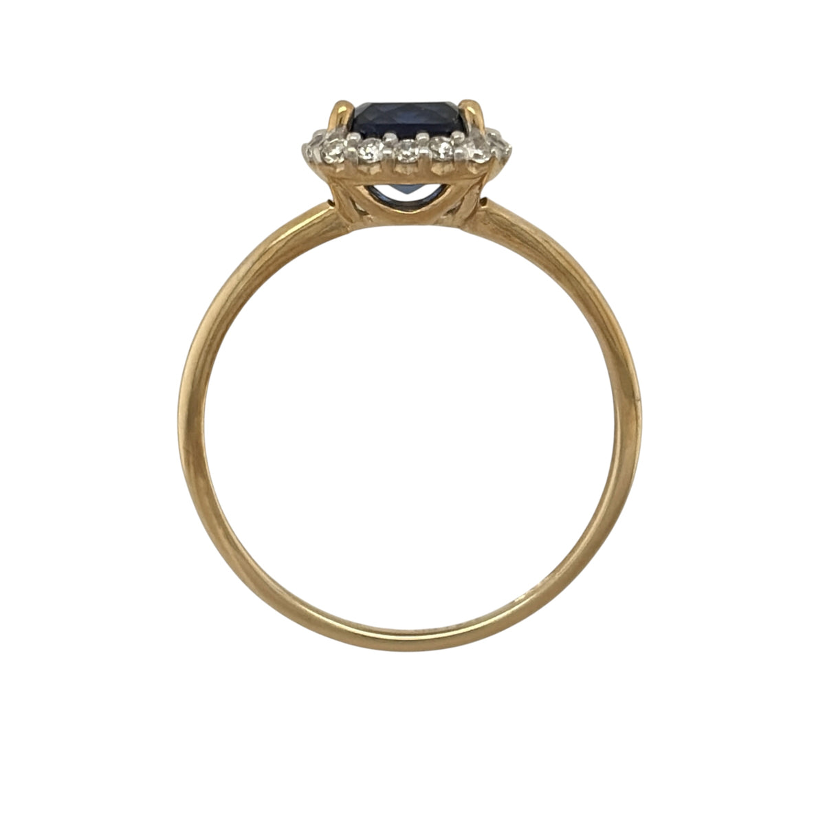 9ct Gold Lab Diamond & Sapphire Cluster Ring