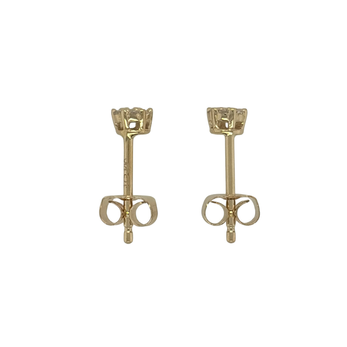 9ct Gold & Diamond Cluster Stud Earrings
