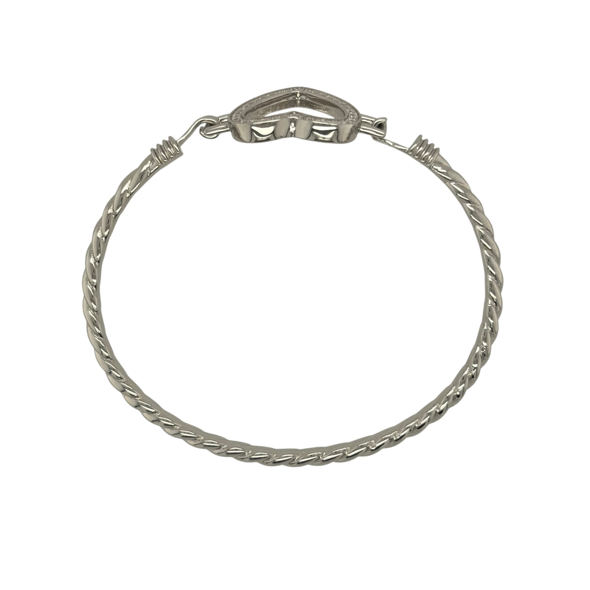 New 925 Silver & Cubic Zirconia Set Children's Open Heart Bangle