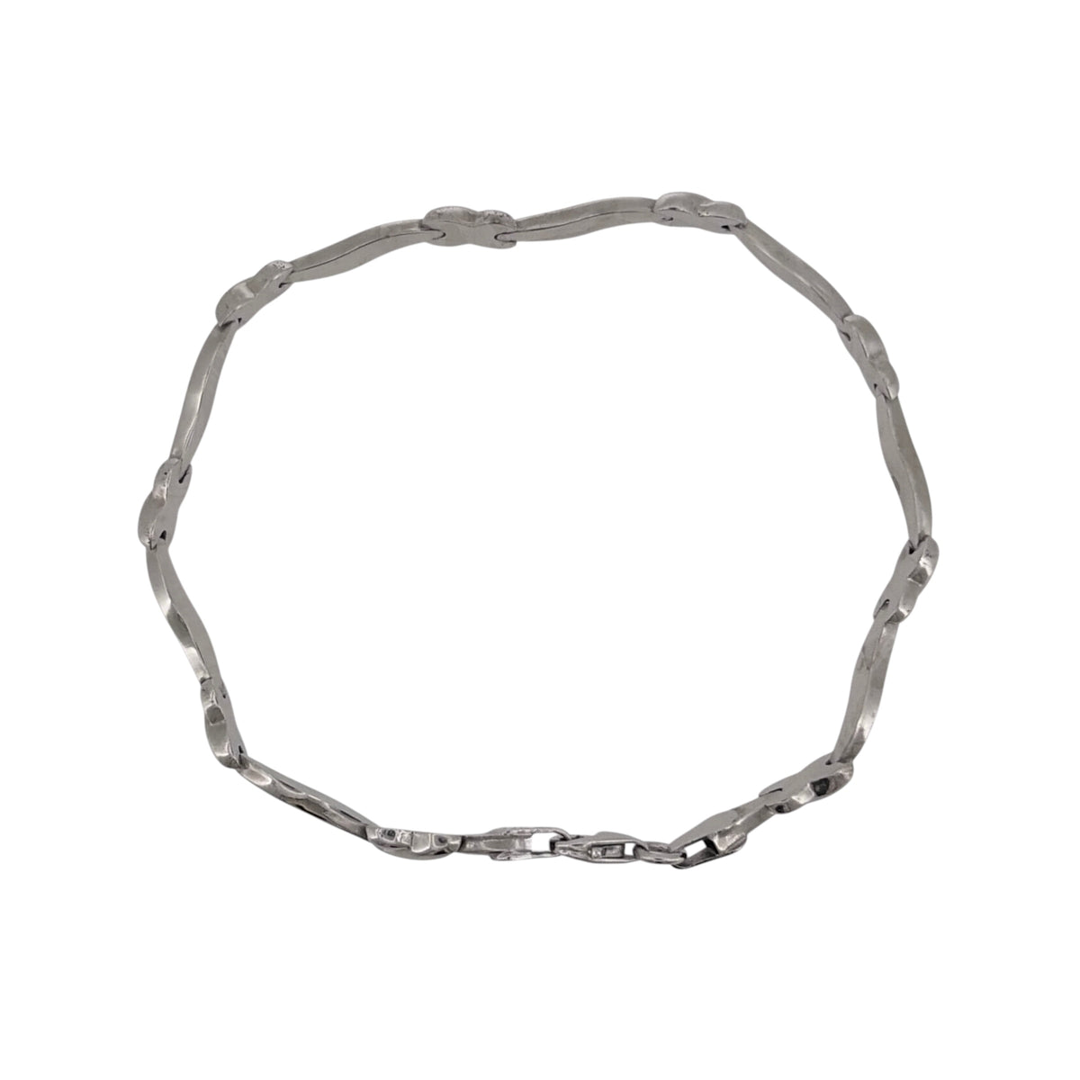 9ct White Gold 7.5" Kiss Link Bracelet