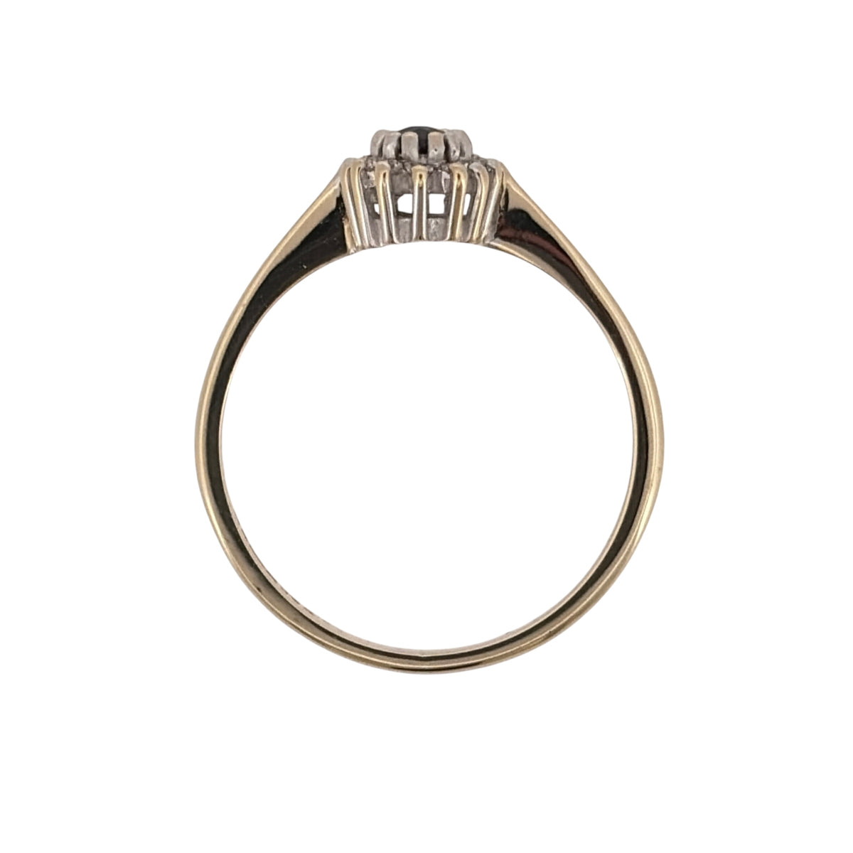 9ct Gold Diamond & Sapphire Cluster Ring