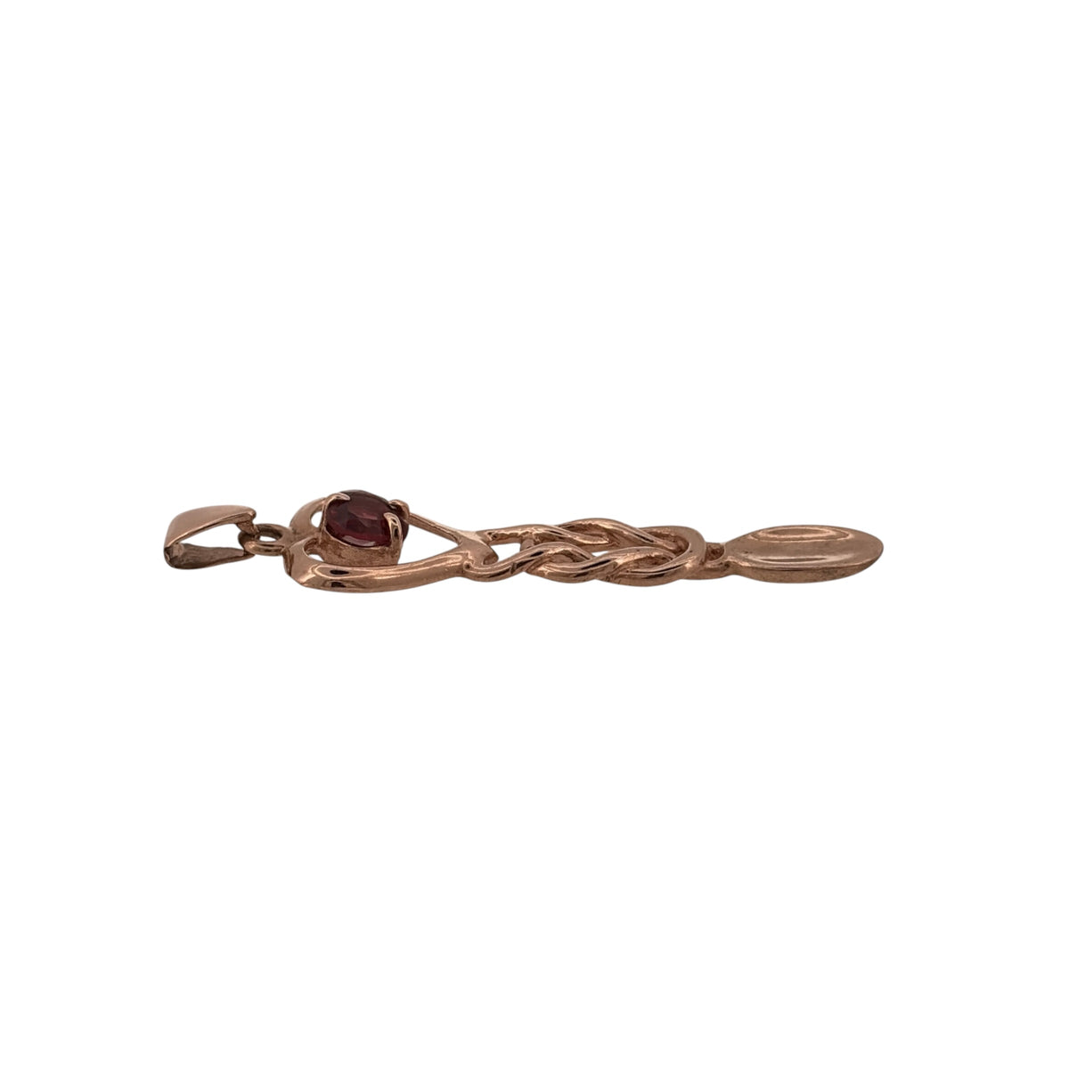 9ct Gold & Garnet Cymru Metal Lovespoon Pendant