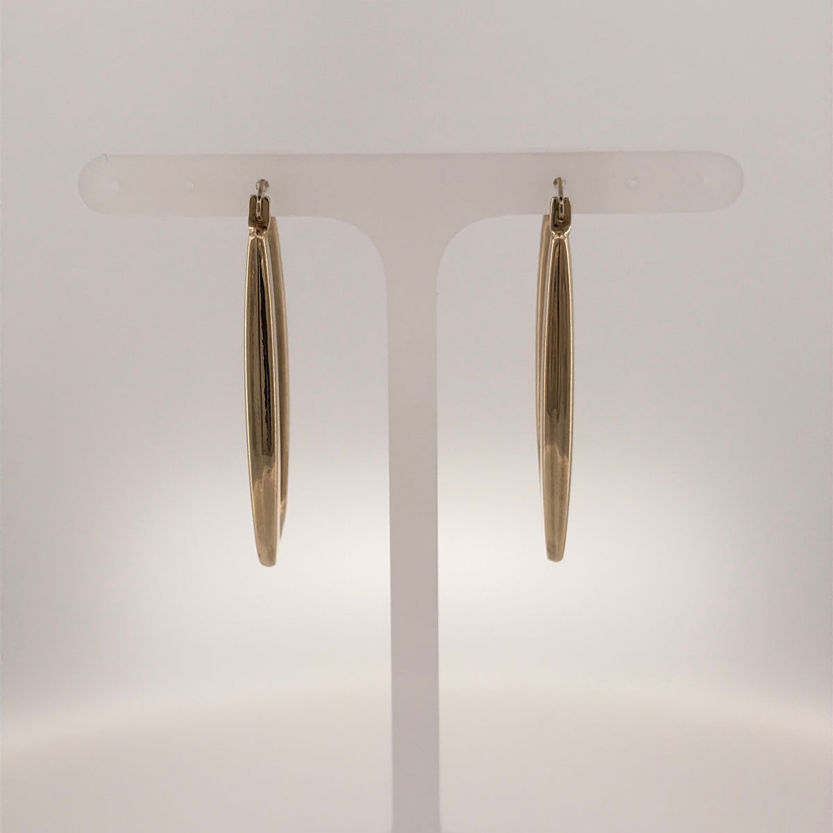 9ct Gold Rectangle Creole Earrings