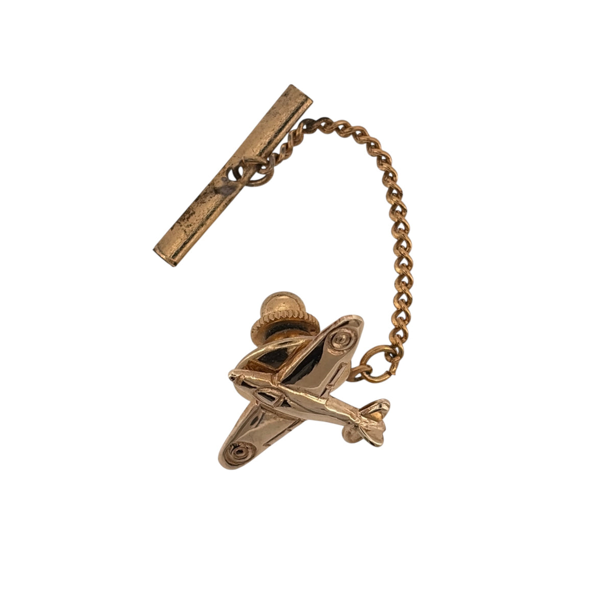Add a distinctive finishing touch to your collection with this pre-owned 9ct yellow gold aeroplane tie pin, featuring a detailed aviation-inspired design.
Design: The tie pin features an aeroplane-shaped design, making it an unusual and characterful accessory for aviation enthusiasts or collectors.
Material: The aeroplane tie pin is made from 9-carat yellow gold. Please note that the back fitting is not gold.