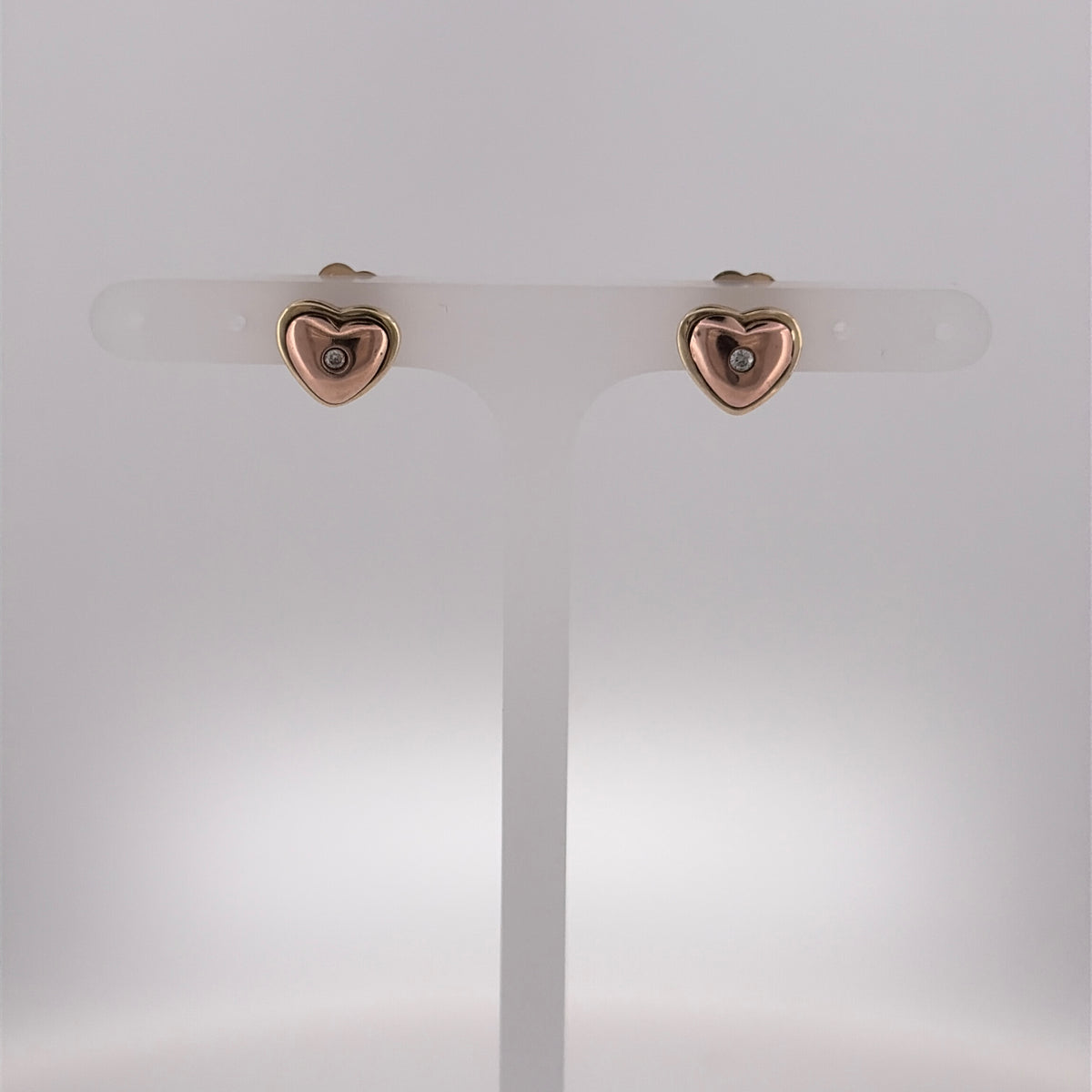 9ct Gold & Diamond Clogau Heart Stud Earrings