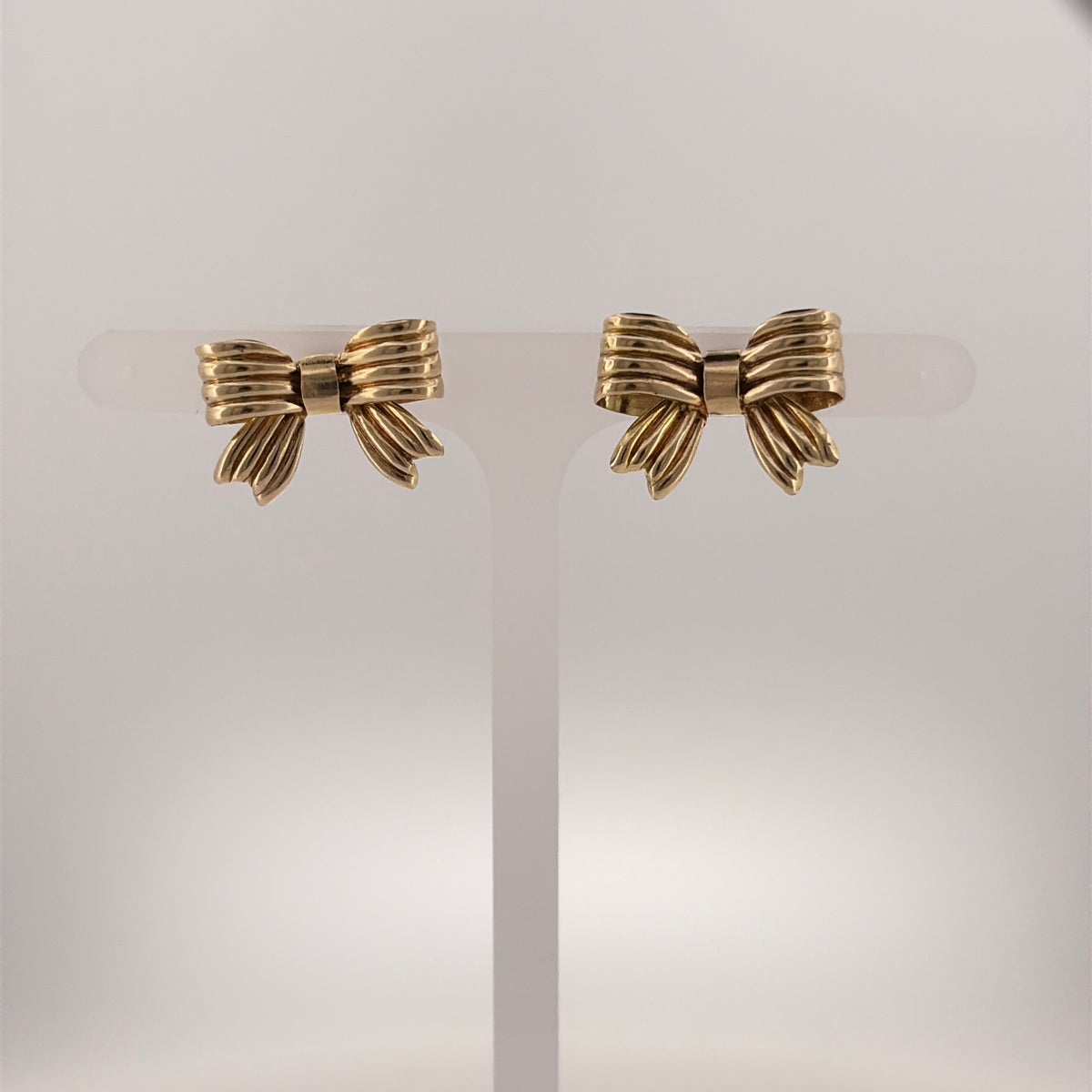 9ct Gold Bow Stud Earrings