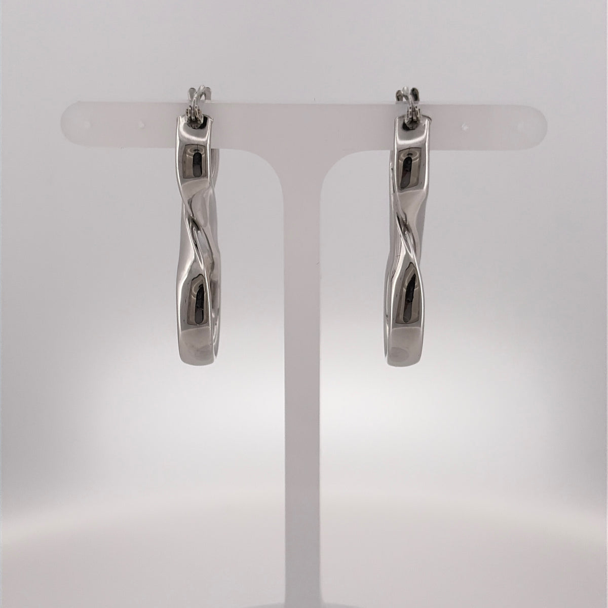 9ct White Gold Infinity Creole Earrings