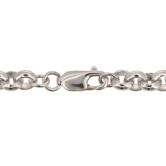 Pre-owned 925 Silver Round Link Belcher Chain with the weight between 64.50 and 70 grams with the link width 6mm
