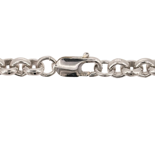 Pre-owned 925 Silver Round Link Belcher Chain with the weight between 79.20 and 94 grams with the link width 7mm