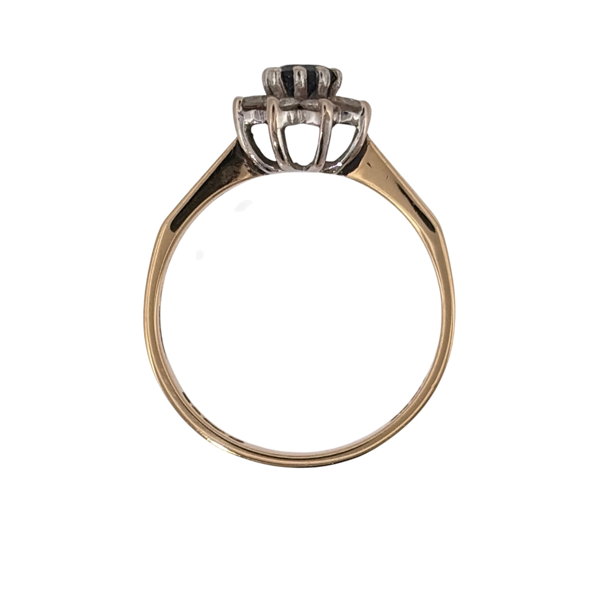 18ct Gold Diamond & Sapphire Cluster Ring