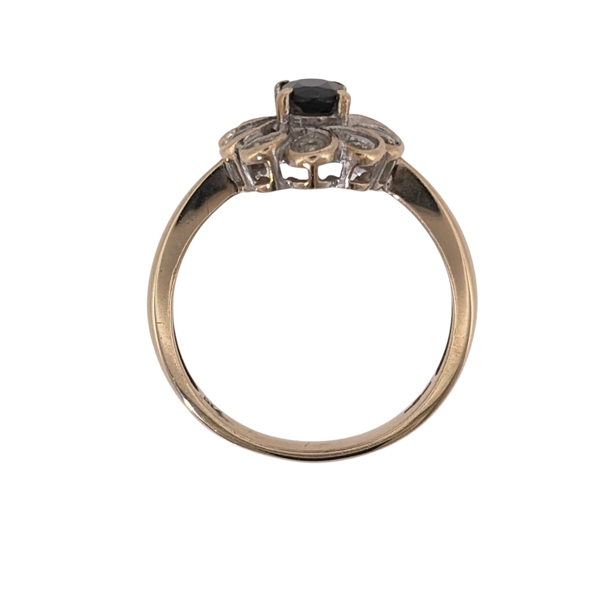 9ct Gold Diamond & Sapphire Cluster Ring